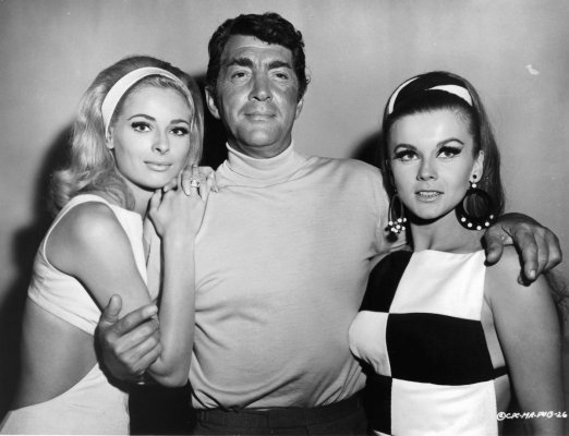 Dean Martin with his co-stars Camilla Sparv and Ann-Margret on the set of Murderers' Row (1966).